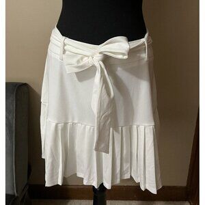 Kancy Kole Pleated Skort with Belt White Size Large